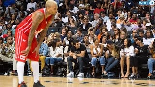 Rihanna Sits Courtside As Chris Brown Plays In Charity Basketball Match And Looks Seriously Unimpres [upl. by Millie]