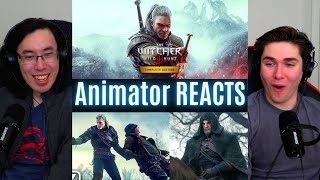 REACTING to The Witcher 3 Wild Hunt KILLING MONSTERS CINEMATIC Animator Reacts Gaming [upl. by Nahtnamas]