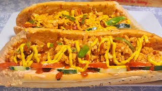 Subway Style Sandwich  How To Make Subway Sandwich  Chicken Sandwich Recipe [upl. by Ilajna483]