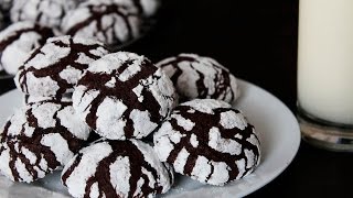 CRACKLED CHOCOLATE COOKIES Recipe ♥ How To Make Chocolate Crinkles ♥ Tasty Cooking [upl. by Apollus]