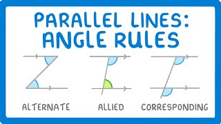 GCSE Maths  Alternate Corresponding and Allied Angles  Parallel Lines Angle Rules 117 [upl. by Thora]