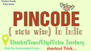 Pincode of India  Shortcut Trick Static Gk  All States postal code [upl. by Ferwerda]