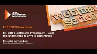 LGP Sustainable Choice Webinar  ISO20400 [upl. by Eliason]