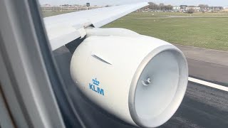 KLM 777200er AWESOME Engine Roar Takeoff in Amsterdam  Engine Fogging [upl. by Karim]