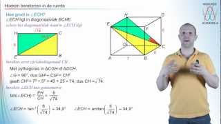Goniometrie  hoeken berekenen in de ruimte  WiskundeAcademie [upl. by Row]