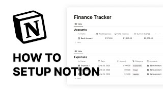 How to track your finances using Notion Part 1 [upl. by Ylro]