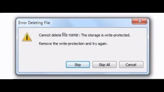 Error deleting file The storage is writeprotected Remove the write protection and try again Fix [upl. by Kacerek]