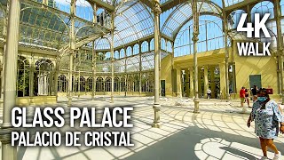 Inside Palacio de Cristal Walking Tour  The Glass Palace  Buen Retiro Park in Madrid Spain [upl. by Araek]