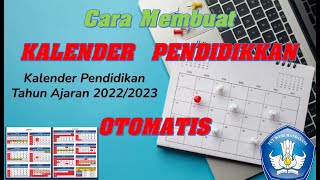 Cara Membuat KALENDER PENDIDIKAN Otomatis BudiKomputer [upl. by Haberman174]