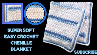 🧶Easy Crochet Chenille Blanket crochet  Crochet Rocks🤘 [upl. by Ttehc]