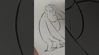 Come disegnare una scimmia per bambini passo a passo 13 comedisegnare disegno arte tutorial [upl. by Eadrahs]