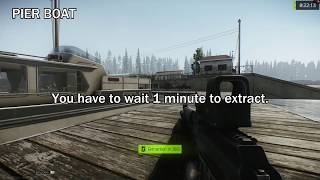 Pier Boat Exit Location Shoreline With Map  Escape From Tarkov [upl. by Alegnad]