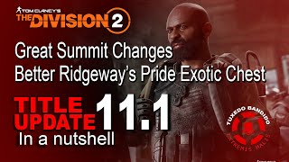 The Division 2  Title Update 111 gives us a better Summit Ridegways Pride [upl. by Hsotnas284]