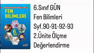 6SINIF FEN BİLİMLERİ GÜN YAYINLARI DERS KİTABI S90919293 2ÜNİTE ÖLÇME DEĞERLENDİRME [upl. by Nettirb]