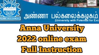 Anna University  Online Exam 2022  Full instruction  Annexure 1 and 2 [upl. by Papageno]