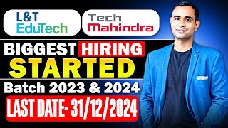 LamptEdutech amp TechMahindra Biggest Hiring  BEBtechMCAMSC  Batch 2023 amp 2024 [upl. by Monika816]