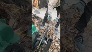 Dry rot wood splitting process Good tools and machinery can increase work efficiency [upl. by Nonnahsed]