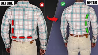 How To Alter A Dress Shirts WITHOUT A Sewing Machine [upl. by Hogan]