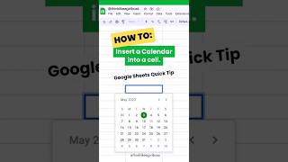 How to add a Calendar into a cell in Google Sheets googlesheets tutorial spreadsheet [upl. by Culley]