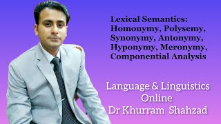 Lexical Semantics Or Relations  Homonymy Polysemy Hyponymy Meronymy amp Componential Analysis [upl. by Adnaw]