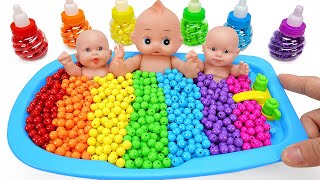 Satisfying Video l Mixing Candy with Making Rainbow Bathtub Cutting ASMR [upl. by Gerrie898]