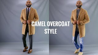 How To Wear A Mens Camel OverCoatHow To Style A Mens Camel TopCoat [upl. by Nelag334]