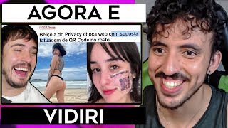 BEIÇOLA do PRIVACY tatuou a CARA KKKKKK  Cinema dos MEMES  Coelho  Leozin React [upl. by Kermit]