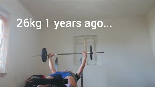 1 year bench press transformation [upl. by Aleron]