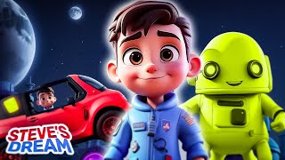 Zoom Zoom Car Song  NEW ✨  Space Robots amp Little Steve  Nursery Rhymes  English Cartoon [upl. by Ailem]