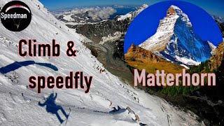 Speedflying from summit ridge of Matterhorn Zermatt 🇨🇭 [upl. by Hasseman]