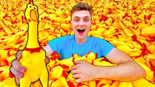 I Put 10000 Rubber Chickens in My Pool [upl. by Seumas]