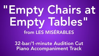 quotEmpty Chairs at Empty Tablesquot from Les Misérables  32bar1min Audition Cut Piano Accompaniment [upl. by Laurentia602]