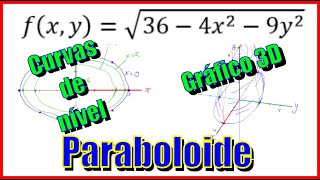 FVV Paraboloide  Gráfico funções e Curvas de Nível [upl. by Slotnick]