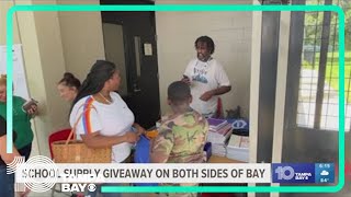 Ink the Bay holds school supply giveaway at Robles Elementary [upl. by Jerol839]