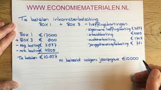 De te betalen belasting berekenen van box 1 en box 3 economiematerialen [upl. by Aslin9]