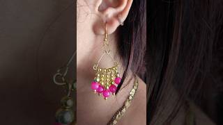 Quick amp Easy Earrings Design 💛creativetrendyart youtubeshorts diy craft jewelrymaking [upl. by Puglia]