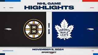 NHL Highlights  Bruins vs Maple Leafs  November 5 2024 [upl. by Aihtebat23]