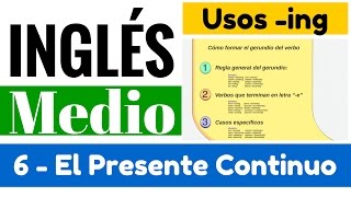 Presente continuo en inglés  Usos reglas del gerundio ING oraciones y preguntas Clase 6 de 13 [upl. by Aiykan]