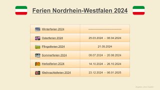 Ferien Nordrhein Westfalen 2024 [upl. by Accemahs]