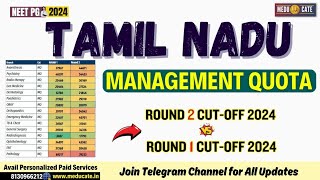 NEET PG 2024 Tamil Nadu Private College Management Quota MDMS Cutoff Round 1 amp Round 2 [upl. by Nenad142]