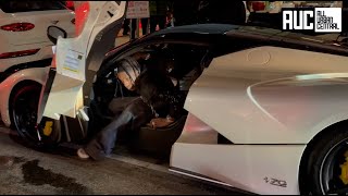 Travis Scotts 5M Ferrari LaFerrari Aperta Shuts Down Hollywood Blvd [upl. by Lanam739]