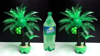 Coconut tree from plastic bottle  Plastic bottle craft ideas  Ide kreatif botol sprite [upl. by Leanora]