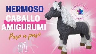 CABALLO AMIGURUMI REALISTA Tutorial Nº 1 PASO A PASO Celina innovaciones crochet [upl. by Les]