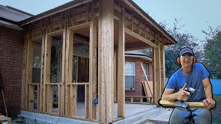 How I Framed Walls To Enclose Porch Patio Vid 5 [upl. by Evoy]