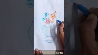 flower drawingflower vase drawing [upl. by Dafna]