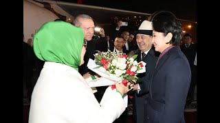 Turkish President Recep Tayyip Erdogan arrives in Kyrgyzstan [upl. by Ylrebmyk429]