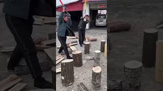 Chopping firewood competition [upl. by Inaffets]