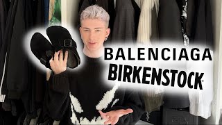 BALENCIAGA BIRKENSTOCKS sunday mule unboxing amp review [upl. by Oirazan812]