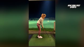 Man slammed after unwittingly attempting to correct pro female golfer’s swing [upl. by Jenness]