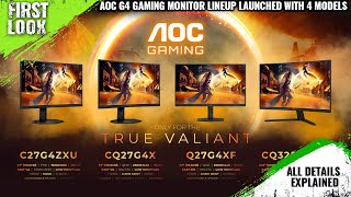 AOC GAMING C27G4ZXU CQ27G4X Q27G4XF And CQ32G4VE Monitor Launched  Explained All Spec Features [upl. by Andryc]